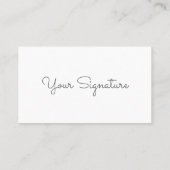 Minimalistische Signatur White QR Code Business Ca Visitenkarte (Rückseite)