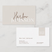 Minimalistische Signature Earth Tones & Beige Visitenkarte (Vorne/Hinten)
