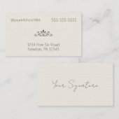 Minimalistische Signature-Eggshell-Visitenkarte Visitenkarte (Vorne/Hinten)