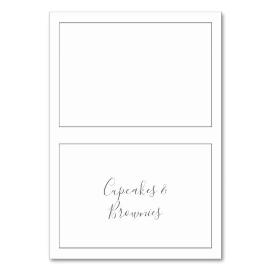 Minimalistische Silber Buffet-Lebensmittelkennzeic Tischnummer (Vorderseite)