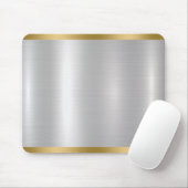 Minimalistische Silber & Gold Metallic Textur Mousepad (Mit Mouse)