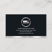 Minimalistische Silber-Grenzbeförderung Visitenkarte (Rückseite)