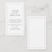 Minimalistische Silber-Rezeptkarte Begleitkarte (Vorne/Hinten)