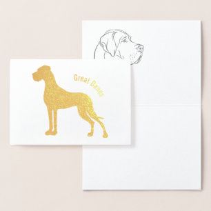 Minimalistische Silberfolie Great Danes Karten