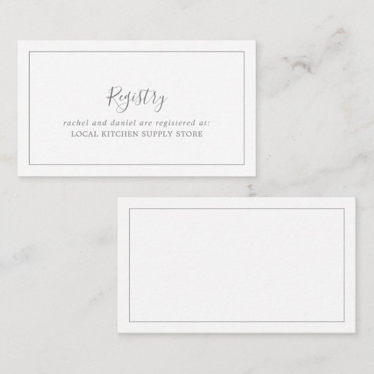 Minimalistische Silbergeschenkkarte Begleitkarte (Vorne/Hinten)