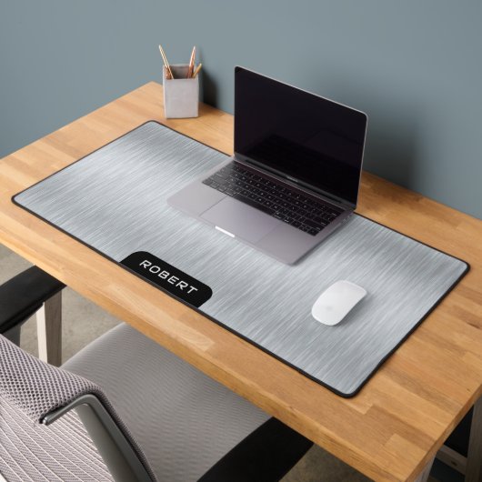 Minimalistische silbergraue bürstenförmige Alumini Schreibtischunterlage (Büro 2)