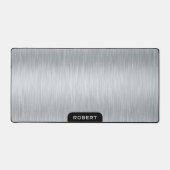 Minimalistische silbergraue bürstenförmige Alumini Schreibtischunterlage (Vorderseite)