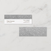 Minimalistische silberne mini visitenkarte (Vorne/Hinten)