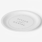 Minimalistische Silberplatte Pappteller (Schrägansicht)