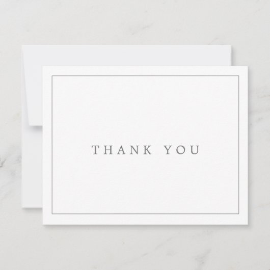Minimalistische Silbertypografie Dankeschön Karte (Vorderseite)