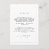 Minimalistische Silbertypografie - Hochzeitsdetail Begleitkarte (Vorderseite)
