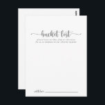 Minimalistische Silberzettelkarten Postkarte<br><div class="desc">Diese silbernen Eimerkarten sind die perfekte Wahl für einen rustikalen Hochzeitsempfang oder ein Brautparty. Das schlichte und elegante Design zeichnet sich durch klassische und extravagante Schrift-Typografie in Silber aus. Ändern Sie den Wortlaut in Anzug jedes Lebensereignisses. Das Schild der Schaufelliste wird separat verkauft.</div>