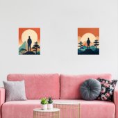 Minimalistische Silhouette Bilderwand Sets (Wohnzimmer)