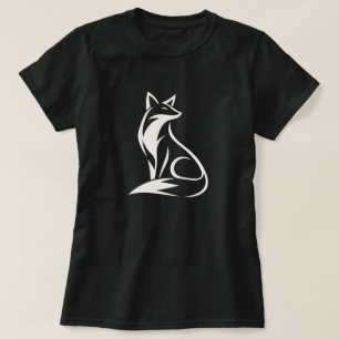 Minimalistische Silhouette eines sitzenden Fuchses T-Shirt