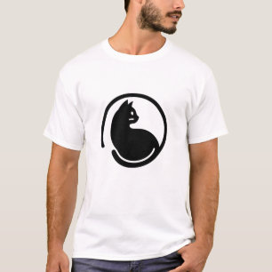 Minimalistische Silhouette für den Black Cat Circl T-Shirt