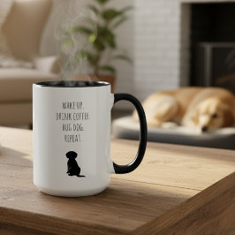 Minimalistische Silhouette für Schwarze und Weiße  Tasse