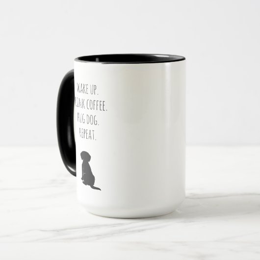 Minimalistische Silhouette für Schwarze und Weiße Tasse (Vorderseite Links)