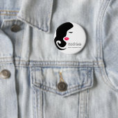 Minimalistische Silhouette Schwarzer Schönheitssal Button (Beispiel)