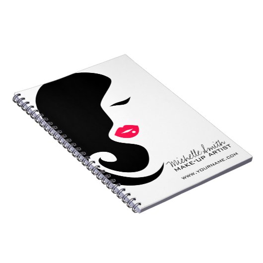 Minimalistische Silhouette Schwarzer Schönheitssal Notizblock (Rechte Seite)