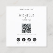 Minimalistische Silhouette Schwarzer Schönheitssal Quadratische Visitenkarte (Rückseite)