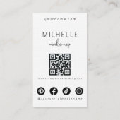 Minimalistische Silhouette Schwarzer Schönheitssal Visitenkarte (Rückseite)