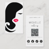 Minimalistische Silhouette Schwarzer Schönheitssal Visitenkarte (Vorne/Hinten)