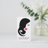 Minimalistische Silhouette Schwarzer Schönheitssal Visitenkarte (Stehend Vorderseite)