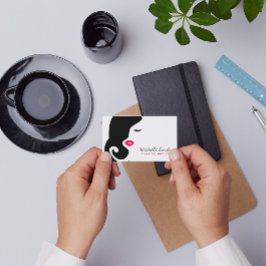 Minimalistische Silhouette Schwarzer Schönheitssal Visitenkarte