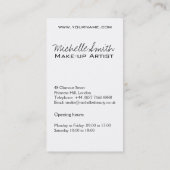 Minimalistische Silhouette Schwarzer Schönheitssal Visitenkarte (Rückseite)