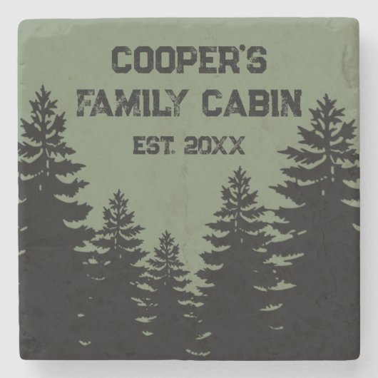 Minimalistische Silhouette Steinuntersetzer (Vorderseite)