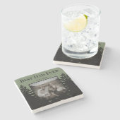 Minimalistische Silhouette Steinuntersetzer (Seitenansicht)