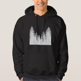 Minimalistische Silhouette von Kiefern Hoodie