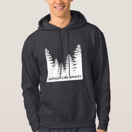Minimalistische Silhouette von Kiefern Hoodie (Vorderseite)