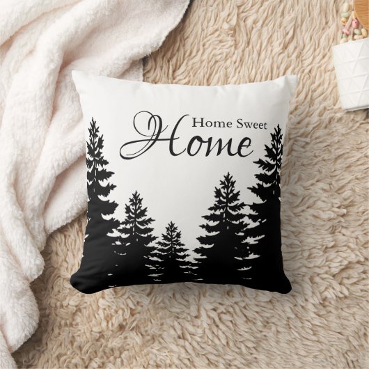 Minimalistische Silhouette von Kiefern Kissen (Decke)