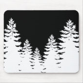 Minimalistische Silhouette von Kiefern Mousepad (Vorne)