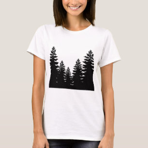 Minimalistische Silhouette von Kiefern T-Shirt