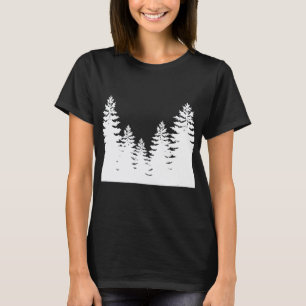 Minimalistische Silhouette von Kiefern T-Shirt