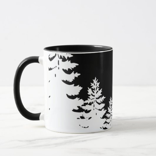 Minimalistische Silhouette von Kiefern Tasse (Links)