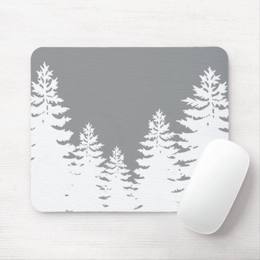Minimalistische Silhouette von Pinienbäumen Mousepad (Mit Mouse)