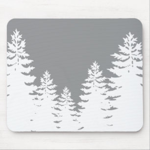 Minimalistische Silhouette von Pinienbäumen Mousepad