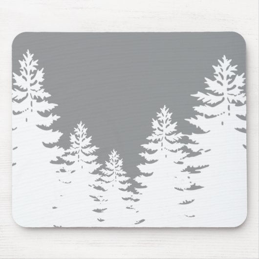 Minimalistische Silhouette von Pinienbäumen Mousepad (Vorne)