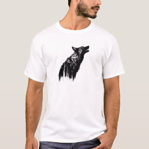 Minimalistische Silhouette von Wolf T-Shirt