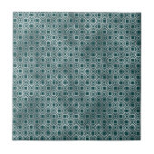 Minimalistische Silver Aquamarin Art Deco Circles Fliese (Vorderseite)