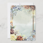 Minimalistische Silver Blume Rose, Goldrahmen Einladung (Rückseite)