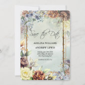 Minimalistische Silver Blume Rose, Goldrahmen Einladung (Vorderseite)