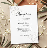 Minimalistische Silver Botanical Wedding Reception Begleitkarte