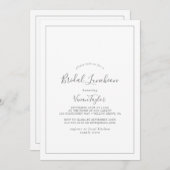 Minimalistische Silver Bridal Luncheon Einladung (Vorne/Hinten)