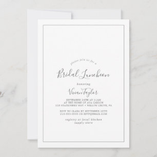 Minimalistische Silver Bridal Luncheon Einladung