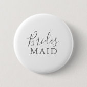 Minimalistische Silver Bridesmaid-Brautparty-Schal Button (Vorderseite)