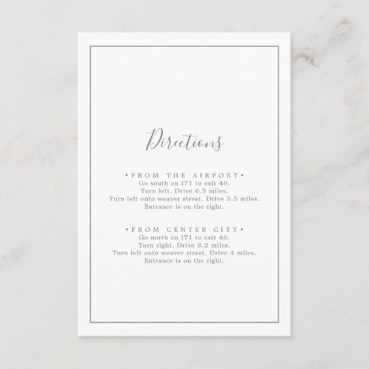 Minimalistische Silver Directors Enclosure Card Begleitkarte (Vorderseite)